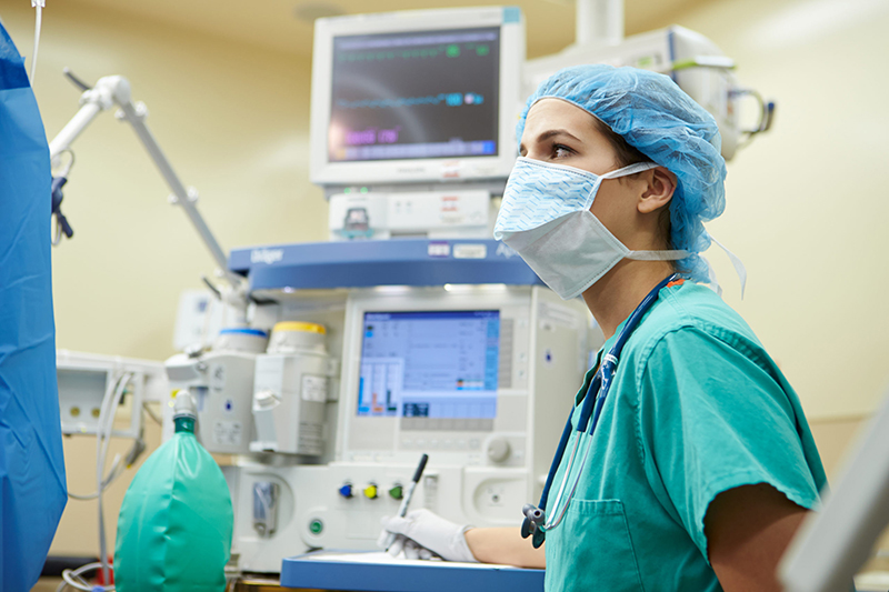 Female doctor in an operating room