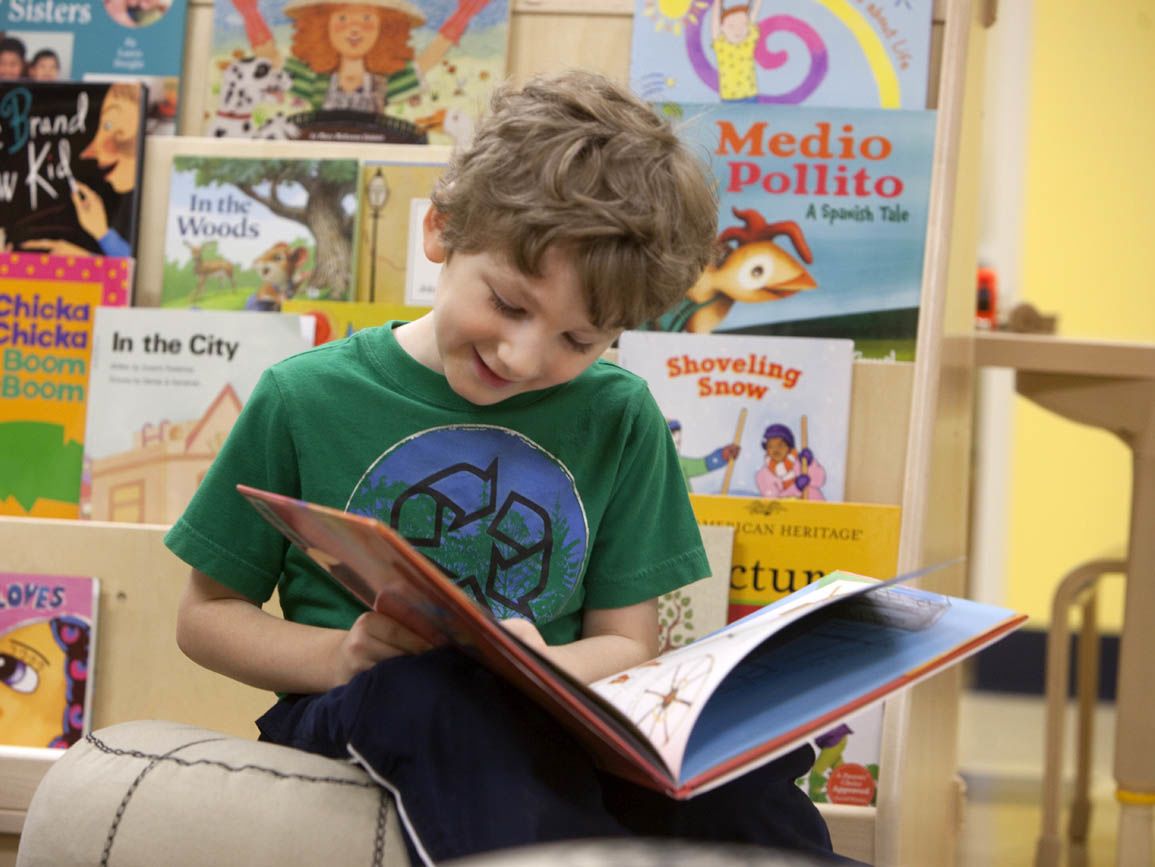 A child reading a book