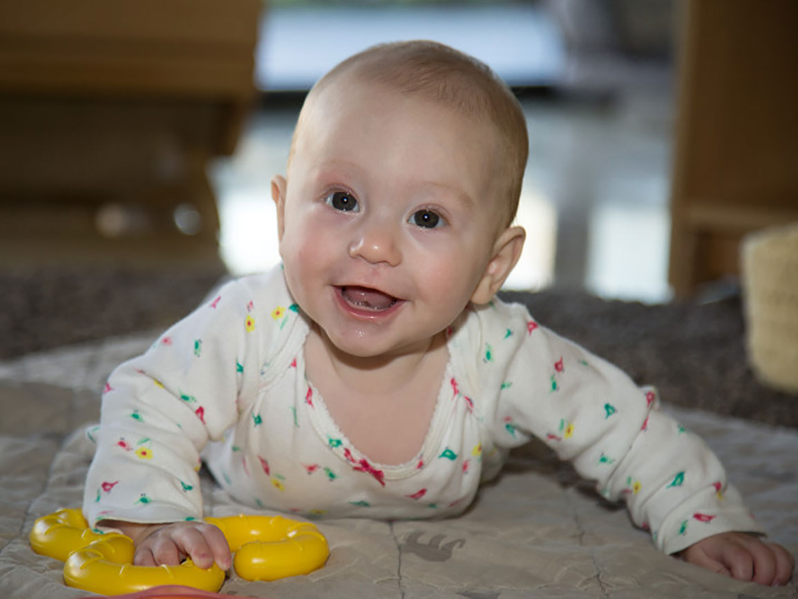 Infant doing tummy time