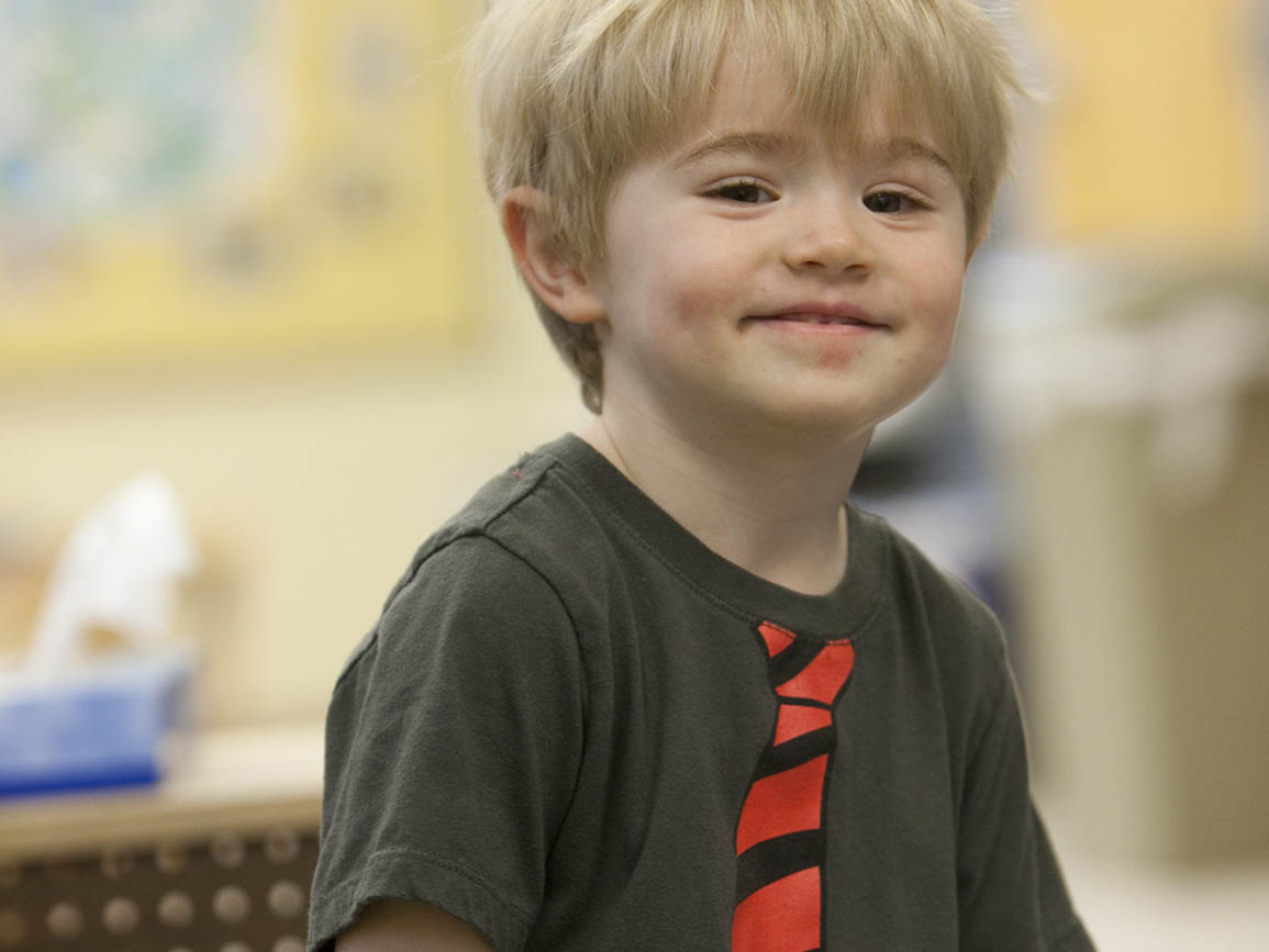 Preschool boy smiling