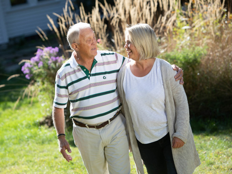 Elderly parents discussing caregiving options