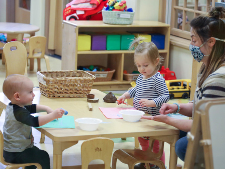 Toddlers happy at their child care center
