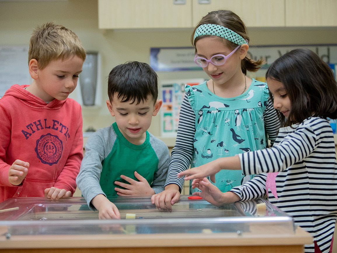 Kids playing in art room