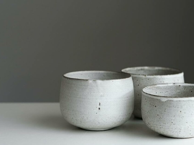 Ceramic bowl set on kitchen countertop 