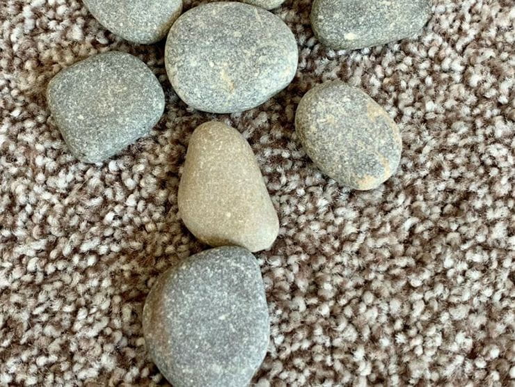 Multiple rocks used in arts and crafts at day care