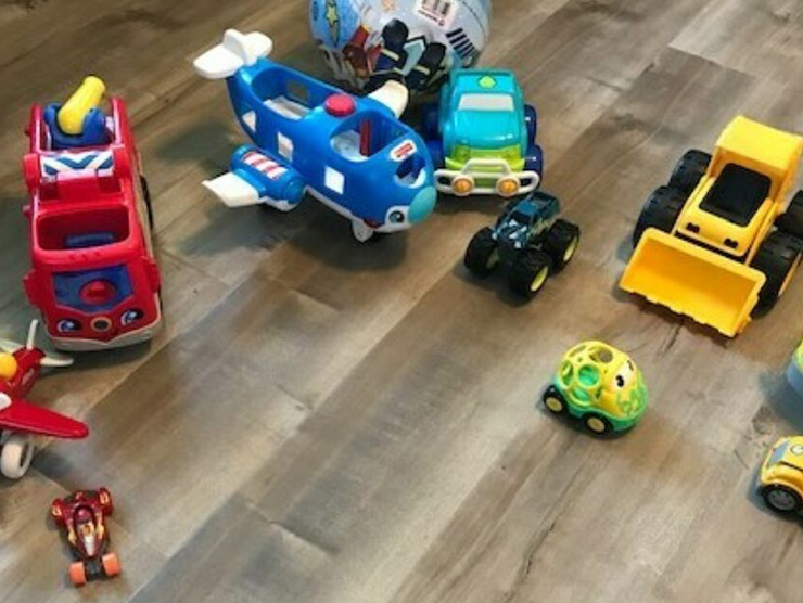 A collection of multicolor toy cars in daycare 