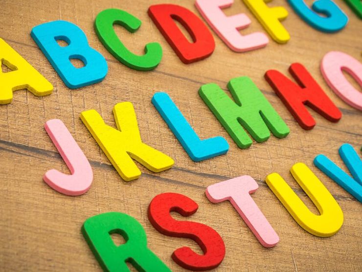 A colorful display of the alphabet used at Bright Horizons