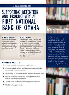 case study for educational advising from First Bank Omaha about employee stress