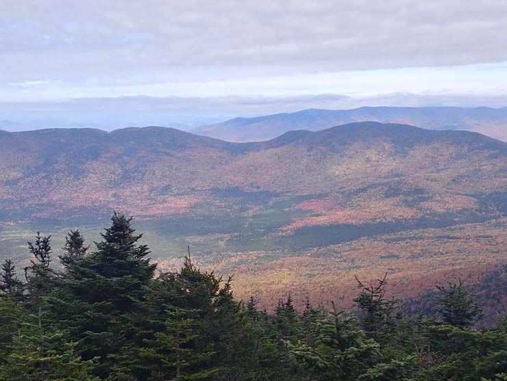 A view of New England foliage in New Hampshire's White Mountains.||||