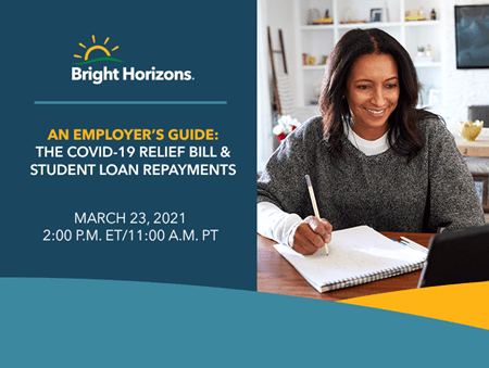 Female employee working while having student loan debt
