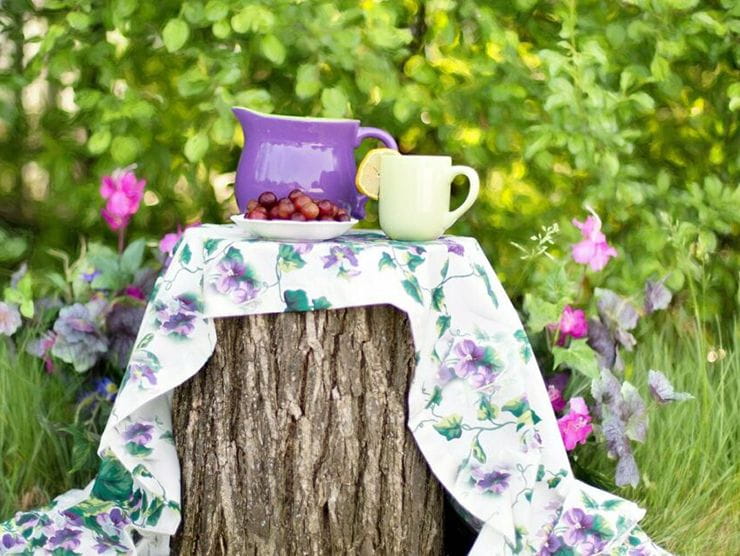 A tea party setup outside at day care 