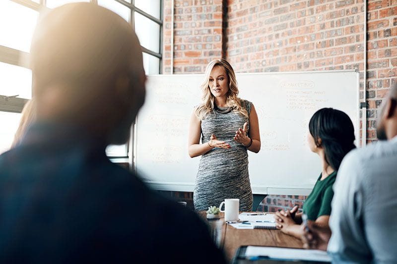 Expectant mom able to succeed in family friendly workplace