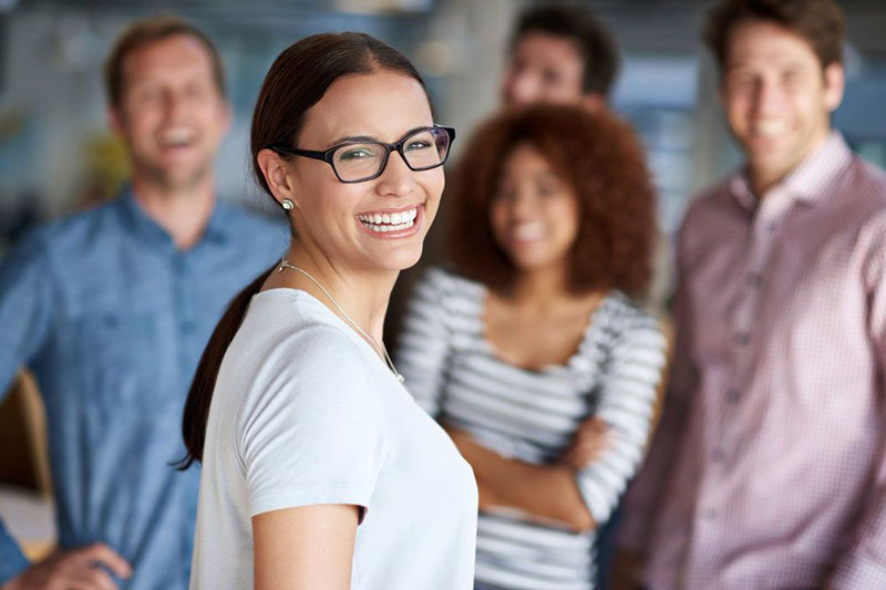 Group of professionals smiling together