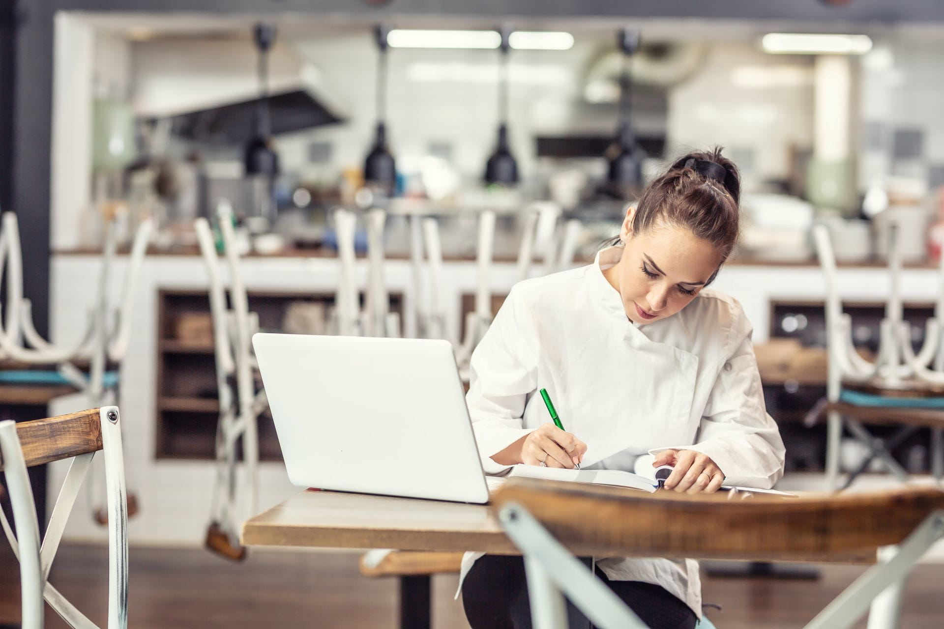 woman studying