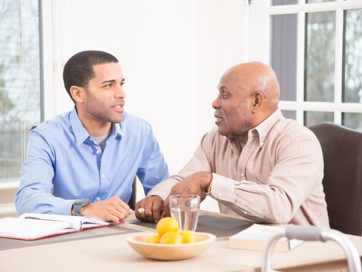 Son with elder father