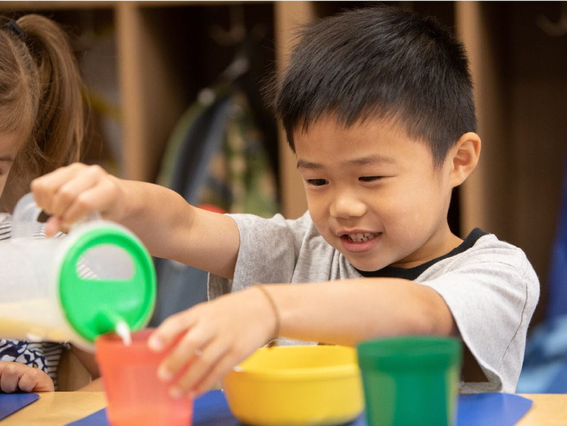 Child eating a meal