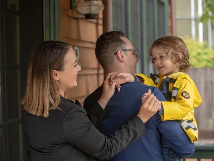 Mom helping her family