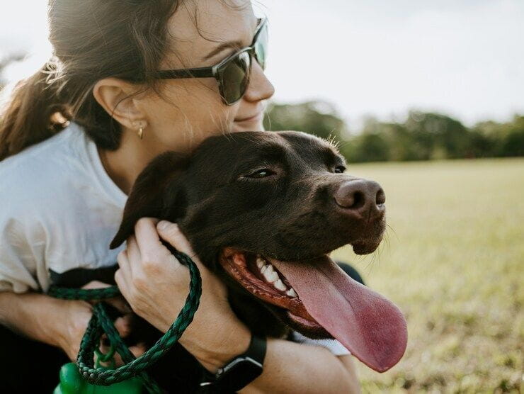 Woman with her dog