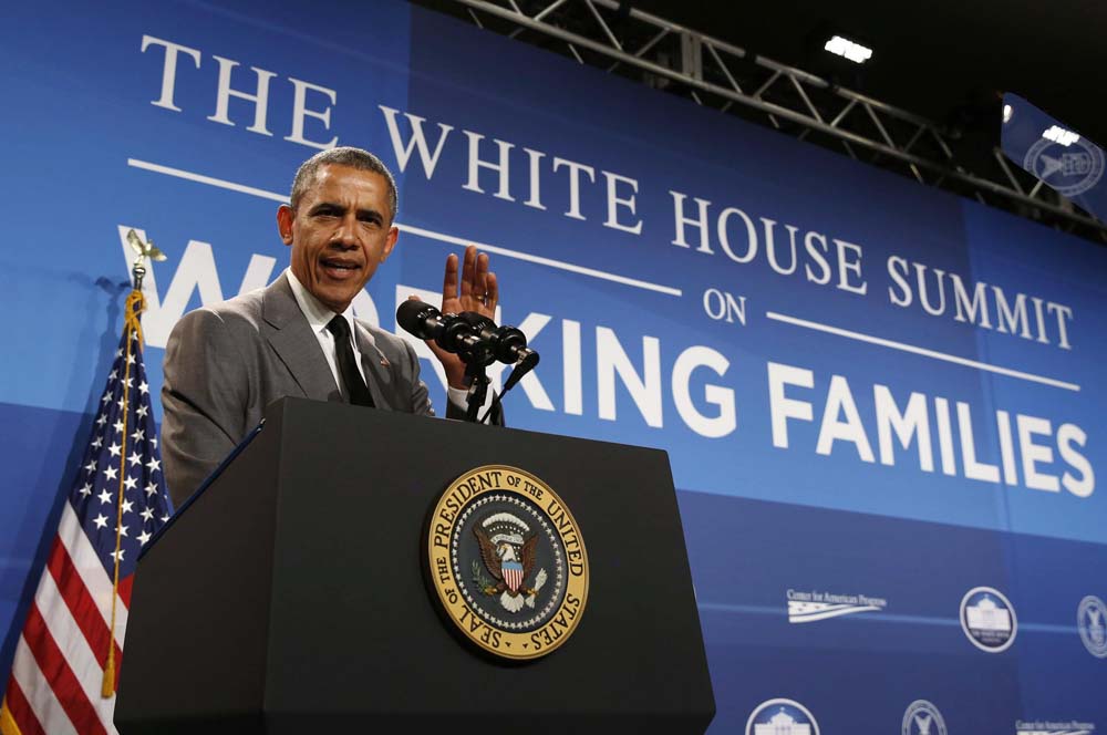 Discussing Obama's initiatives for working families.