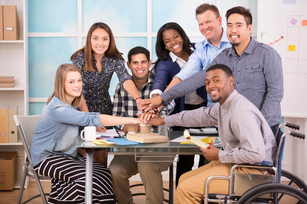 workplace diversity and inclusion meeting with coworkers