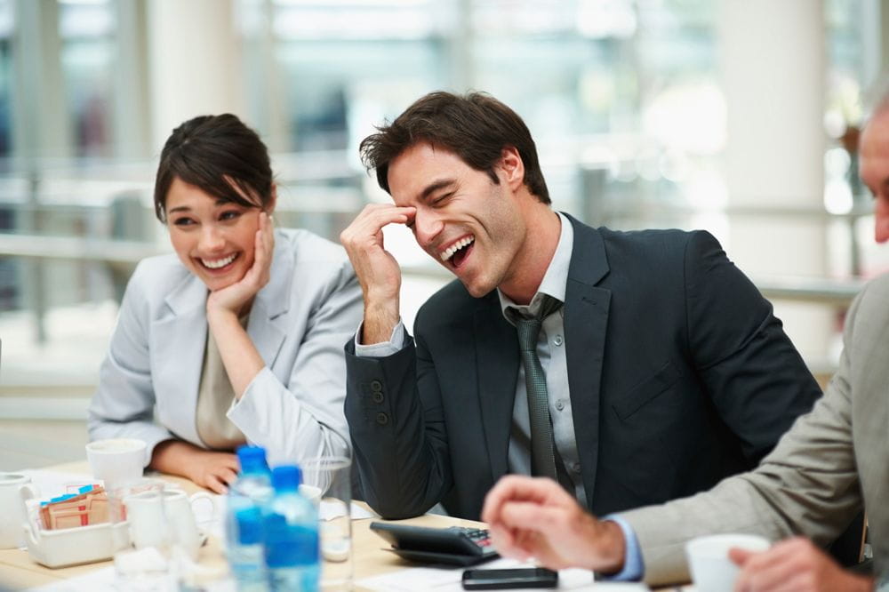 engaged employees at a meeting